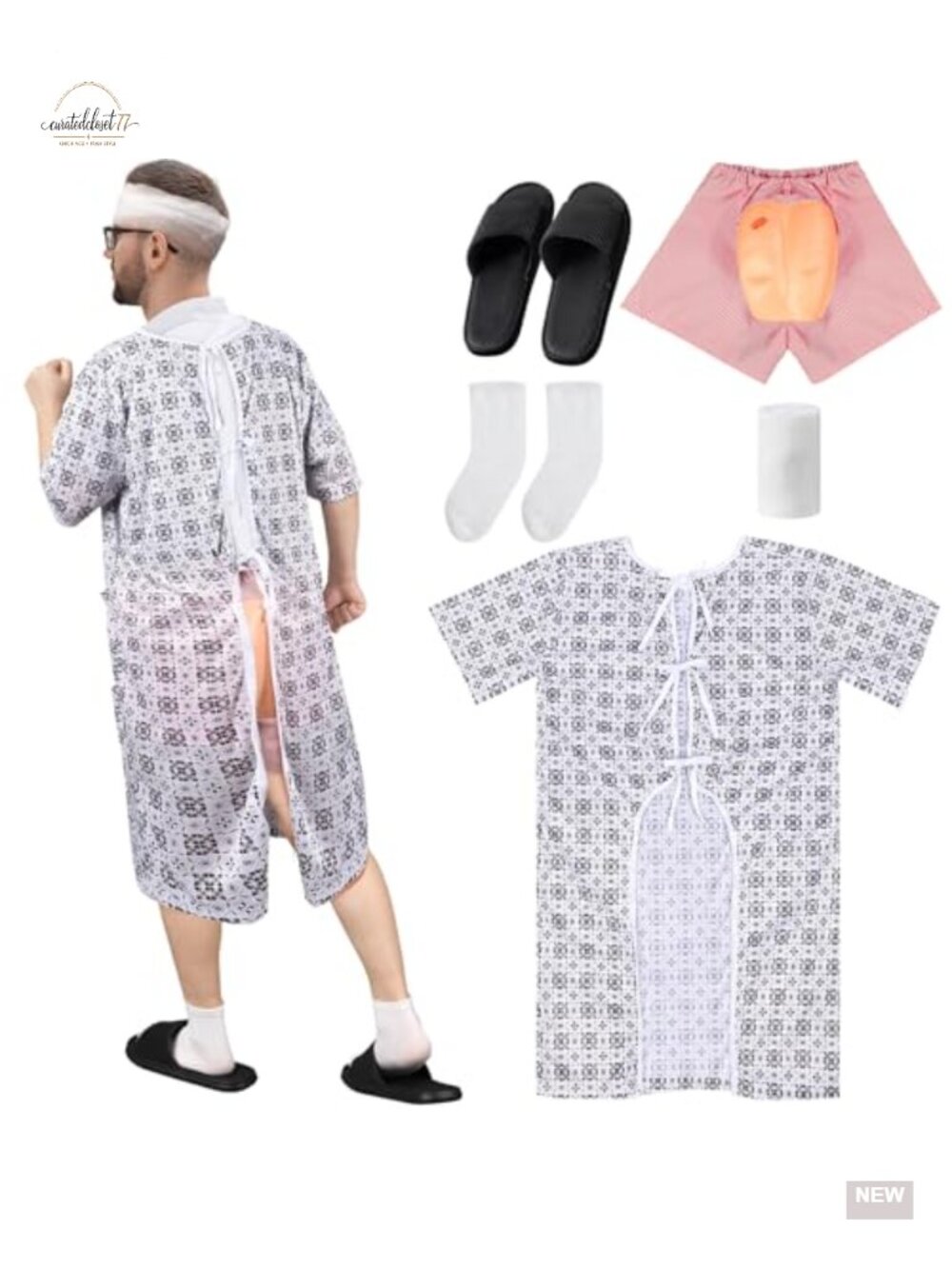 Halloween Patient Gown Costume Set Adult M